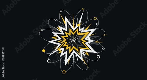 Abstract Starburst Design with Yellow Center.