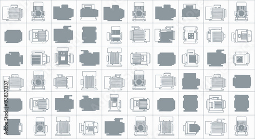 Collection of Various Camera Icons and Symbols.