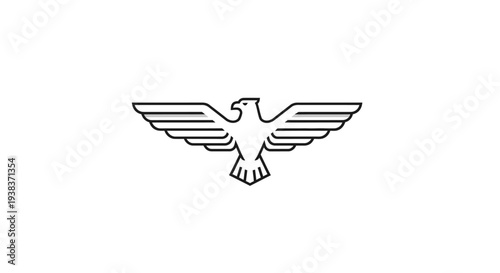 Simple Line Art Eagle Illustration Design.