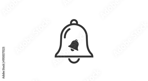 Simple Line Drawing of a Bell Icon.
