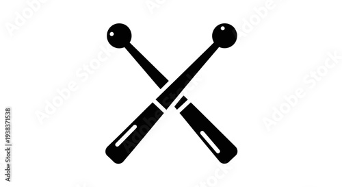 Crossed Drumsticks Music Percussion Instruments.