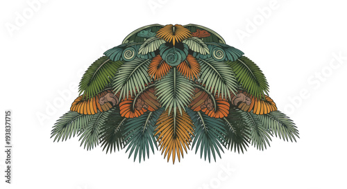 Colorful Trilobite Fossil Shell Closeup View.