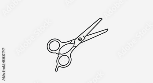 Simple Black and White Scissors Illustration.