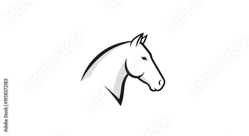 Simple Line Drawing of Horse Head Profile.