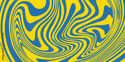 Blue and yellow paint marble effect background. Abstract fluid background in Ukrain flag colors.