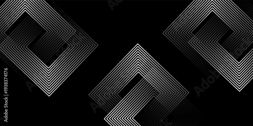 Latar belakang abstrak hitam. garis geometri emas yang berkilau. Pola garis Golden Square modern. Gaya mewah. Setelan untuk spanduk, buklet, sampul, selebaran, situs, perusahaan, brosur