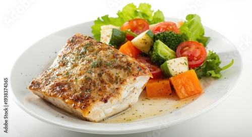 Delicious grilled seabass a...