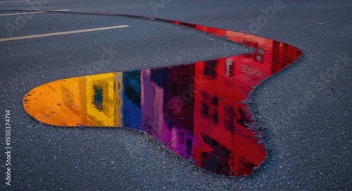 Colorful oil slick reflecti...
