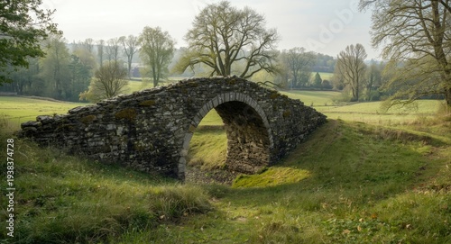 Antique stone bridge fragme...