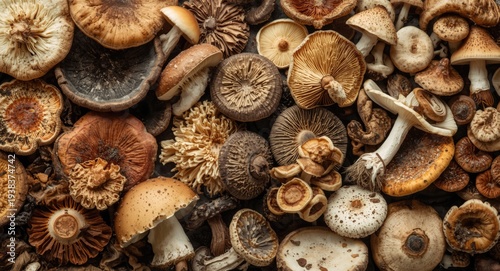 Assorted mushroom types gro...