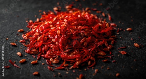 Crimson pepper flakes with ...