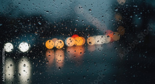 Glass window with water dro...