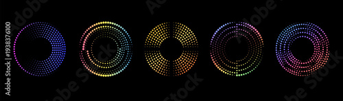 Colorful concentric gradient lines. Abstract radial acceleration effect for digital, tech and science themed designs. Vector illustration.