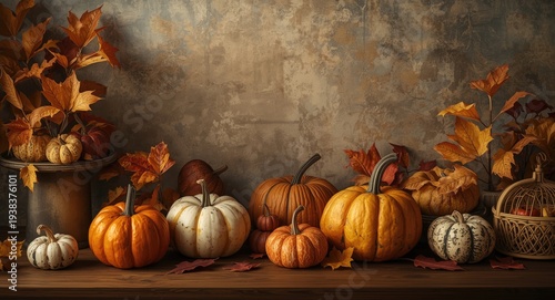 Decorative pumpkins and aut...