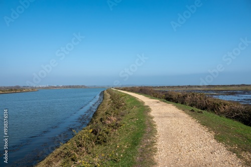 footpath along the Solent Way between Lymington and Keyhaven