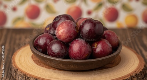 A collection of plums displ...