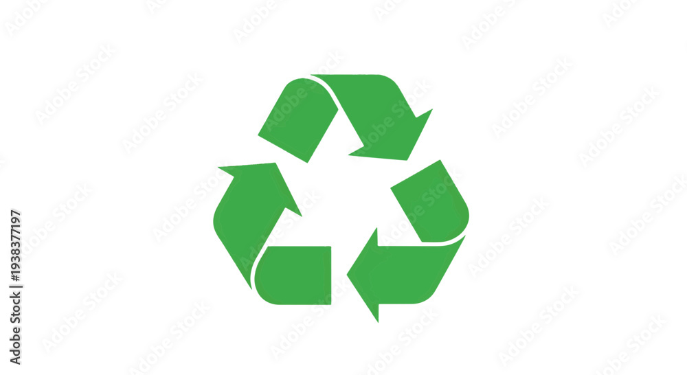 Obraz premium Green Recycling Symbol with Three Continuous Arrows Forming a Cycle Representing Environmental Conservation and Sustainability