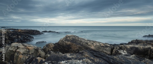 Coastline with textured roc...