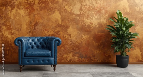 Blue harlequin leather armc...