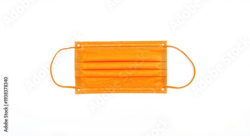 Bright orange medical mask ...