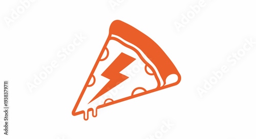 Slice of pizza with lightning.