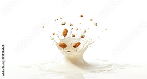 Dynamic milk splash with wh...
