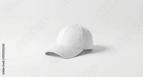 Clean white baseball cap sh...