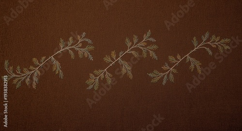 continuous embroidery leaf ...
