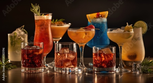 Array of radiant cocktail p...