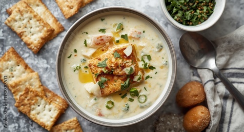 Classic creamy fish chowder...