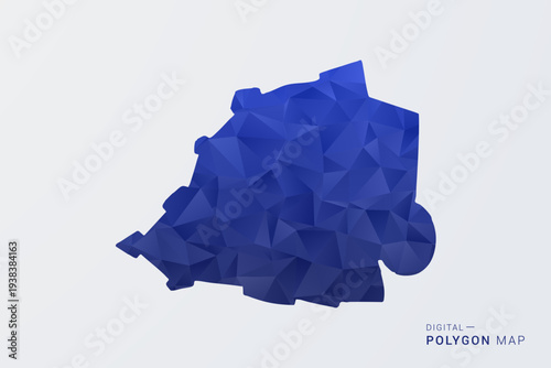 Holy See Map - Polygon Style Vector Illustration in Deep Blue Gradient, Low Poly Geometric Design, Clean Silhouette Isolated on White Background for Infographics.