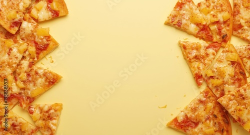 Cheesy pineapple pizza slic...