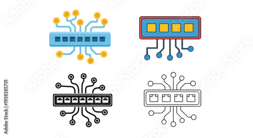 Neural Network Icon Set Vector Technology - SVG and PNG icons - Vector Icons and Stickers - PNG, SVG, EPS - Glyph and solid icon set - Icon vector - Icon Silhouette - Clipart