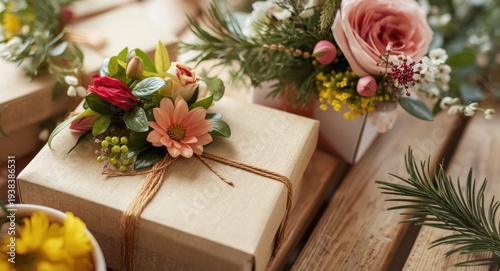 Elegant kraft gift boxes ad...
