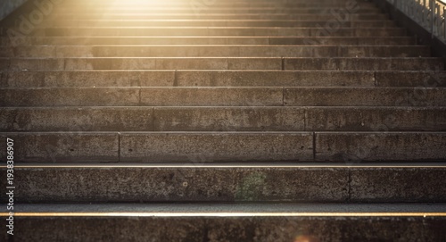 Concrete stairs bathed in g...