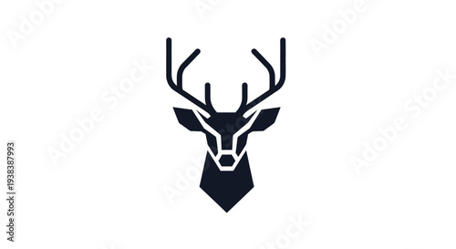 Stylized Deer Head Logo Illustration Design.