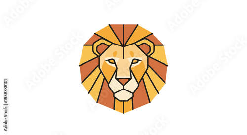 Stylized Lion Head Graphic Design Element.