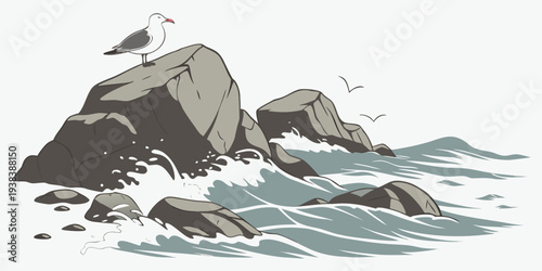 Two dolphins leaping out of the ocean with a beautiful sunset in the background. Vector