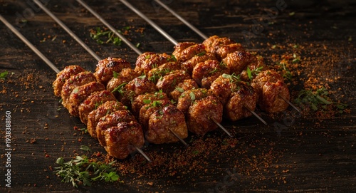 Seasoned minced meat kebabs...