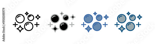 
bubbles icon set multiple style collection with foam bubble design