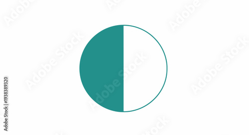 Teal and White Circle Graphic Element.