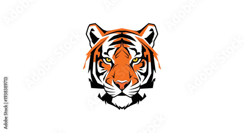 Tiger Face Close Up Portrait.