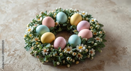 Elegant Easter wreath featu...