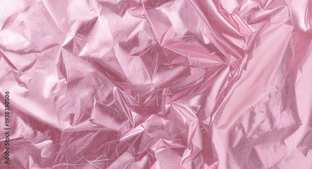 Fototapeta premium Pink foil sheet texture with soft shadow and copy space