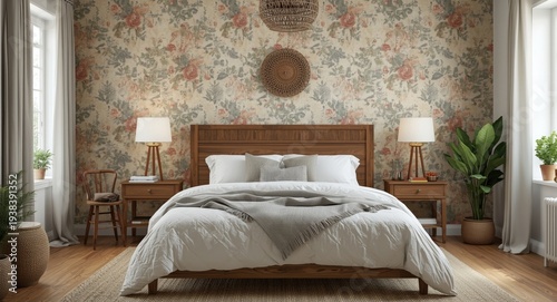 Cozy boho farmhouse bedroom...