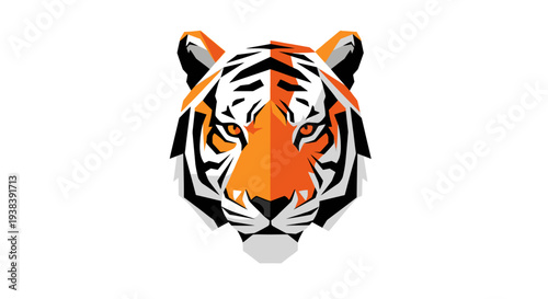 Tiger Head Illustration with Vibrant Colors.
