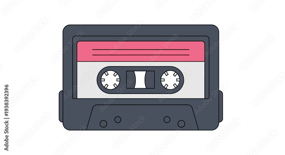 Naklejka premium Vintage Cassette Tape Illustration.