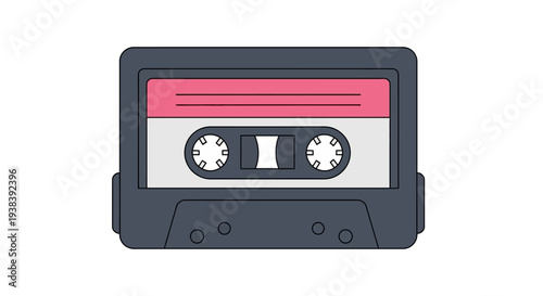 Vintage Cassette Tape Illustration.
