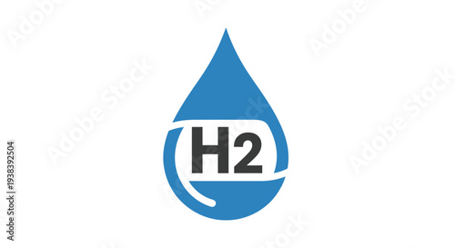Water Droplet Chemical H2O Symbol.