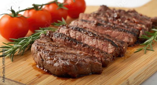 Close up of grilled beef st...